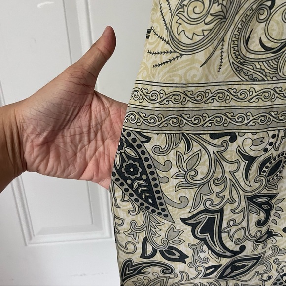 PIPSQUEAK CHAPEAU ivory cream black scroll floral paisley cotton midi dress - Picture 4 of 7